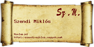 Szendi Miklós névjegykártya