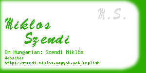 miklos szendi business card
