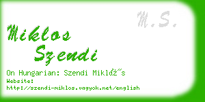 miklos szendi business card